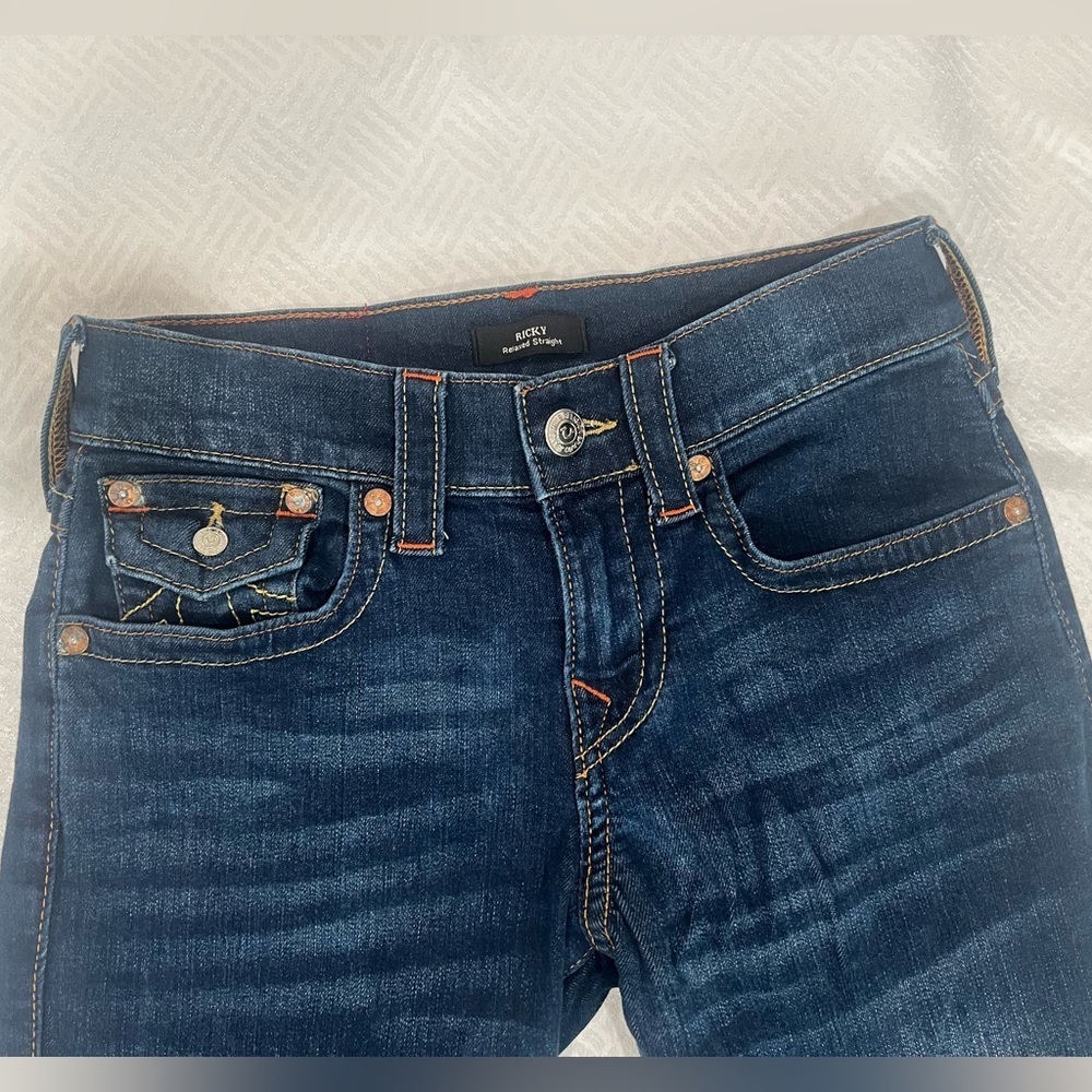 True Religion Ricky Relaxed Straight Jeans Size 28 Womens - Picture 3 of 13